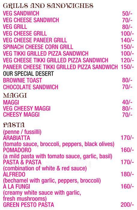 Café 88 menu