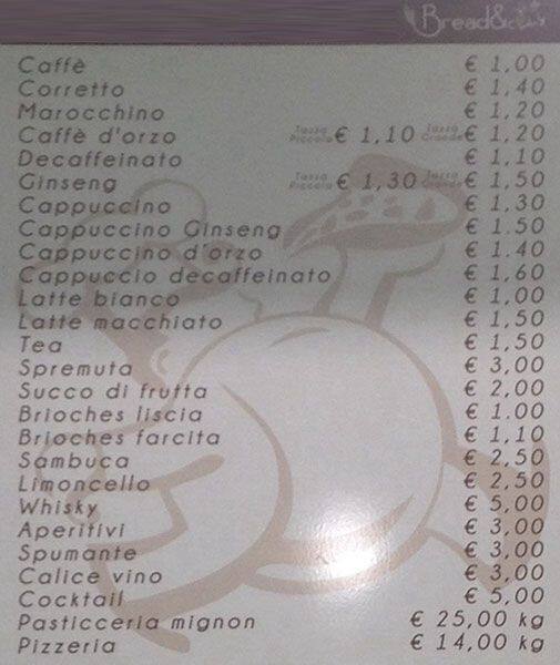 Menu di Bread & Co 