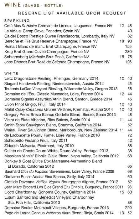 Second Bar Kitchen Menu Menu For Second Bar Kitchen Downtown