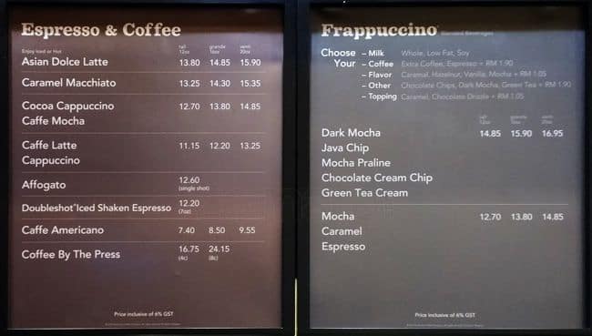 Image result for price for coffee at starbucks malaysia
