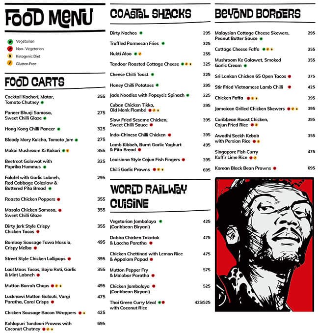 Raasta Cyber Hub menu