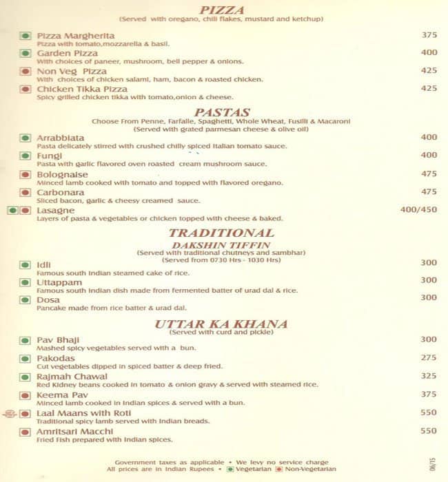 Zodiac menu