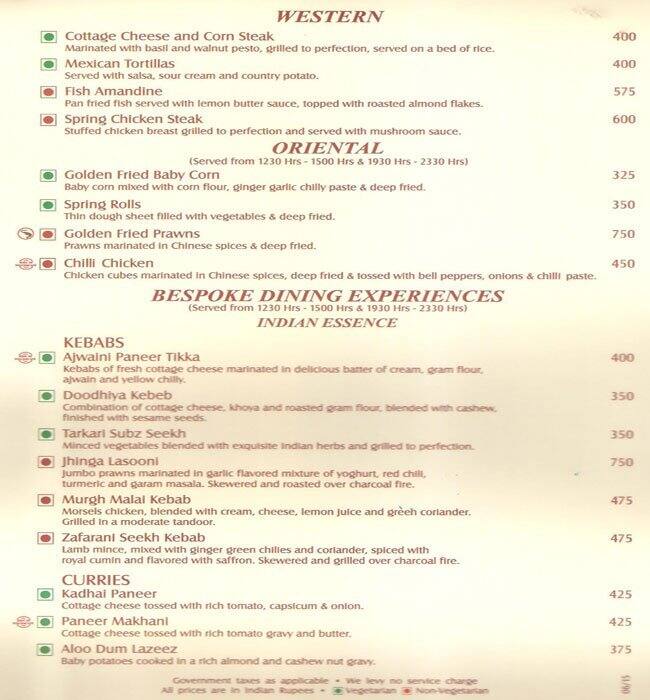 Zodiac menu