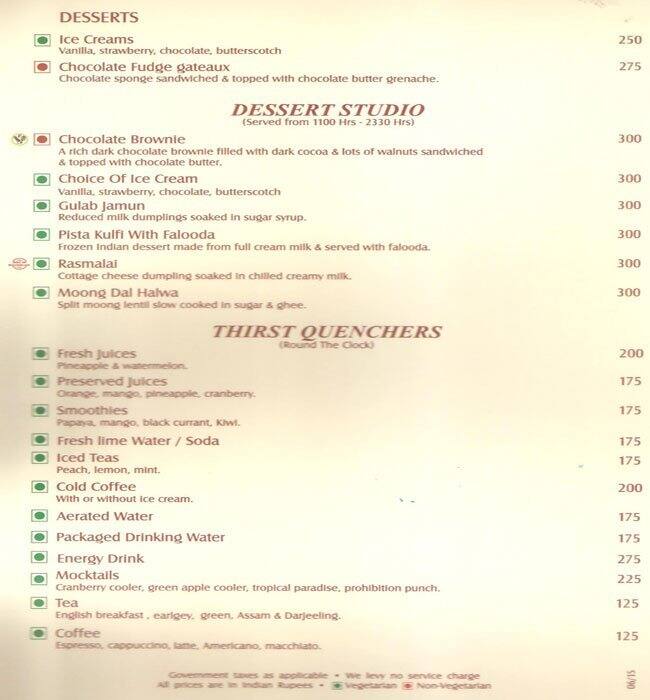 Zodiac menu