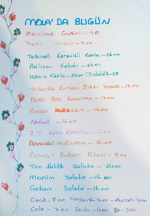 mola yemek evi menu mola yemek evi kadikoy merkez istanbul icin menu