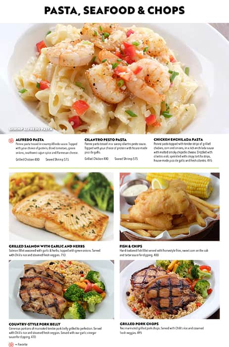 chilis take out menu