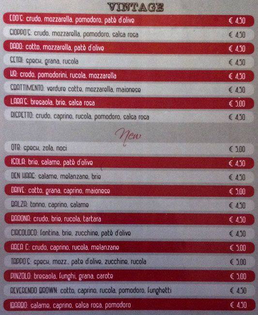 Menu di Bar Tappo 