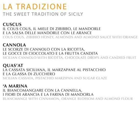 Menu di Filippo La Mantia 