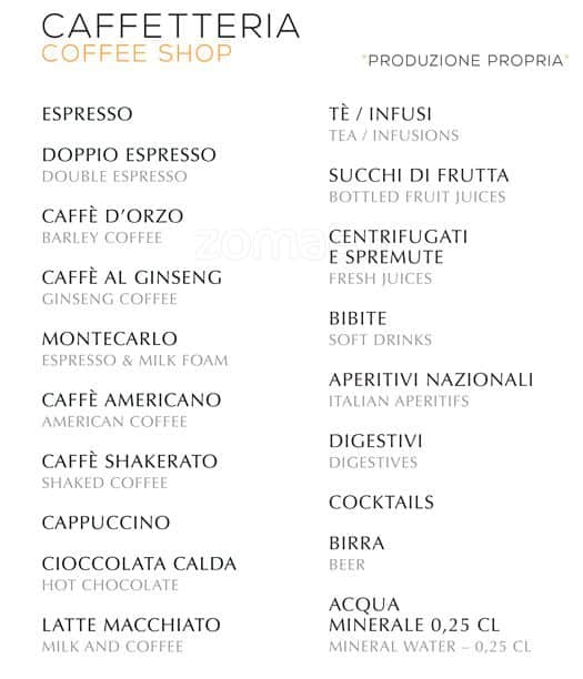 Menu di Filippo La Mantia 
