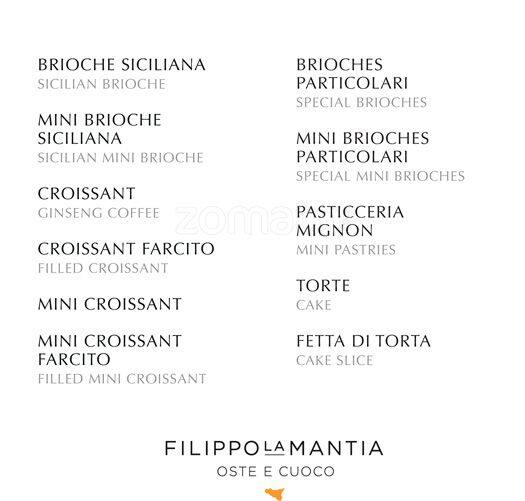Menu di Filippo La Mantia 