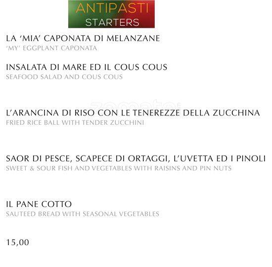 Menu di Filippo La Mantia 