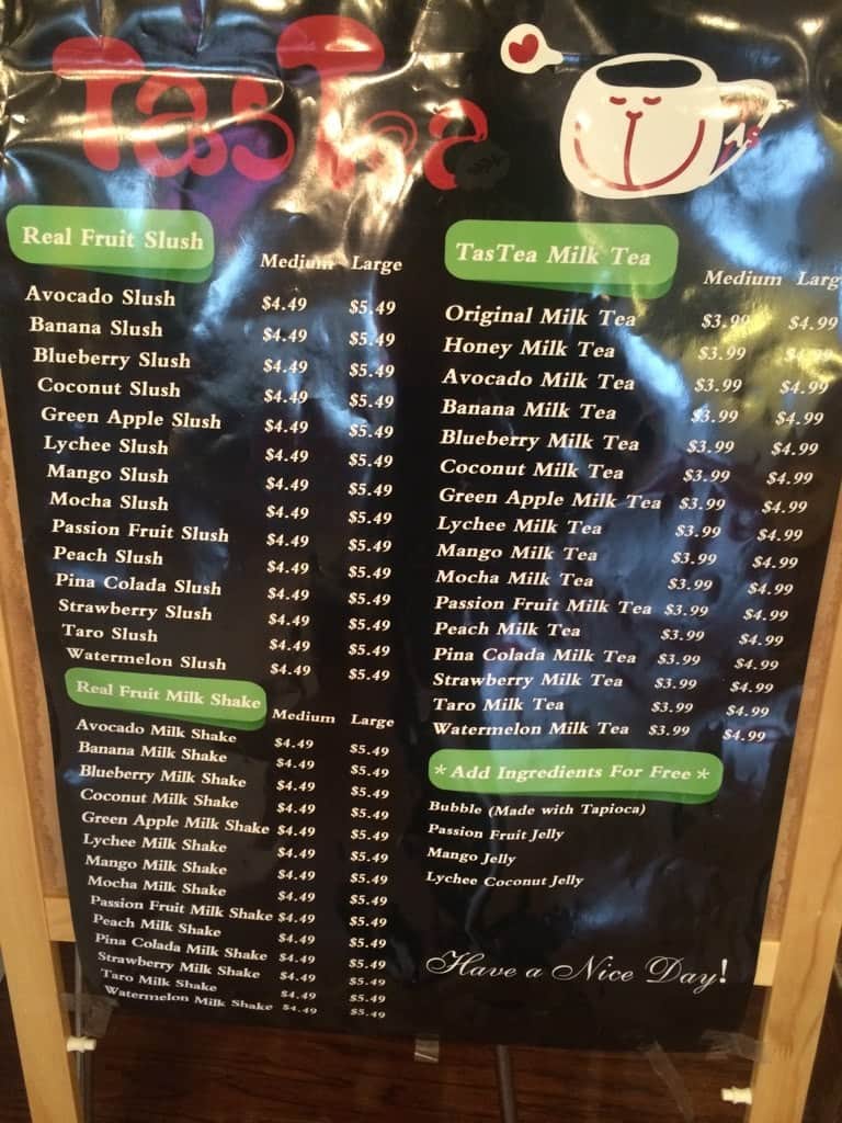 Menu At Tastea Winnipeg 653 Corydon Ave