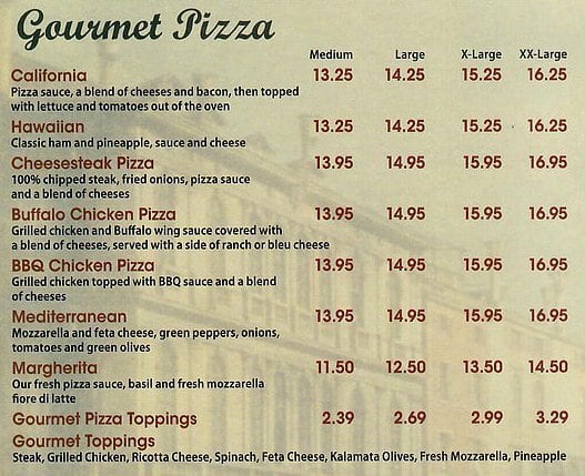 OIP Xpress Menu, Menu for OIP Xpress, Selinsgrove, Selinsgrove ...