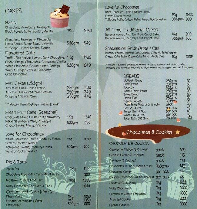 Moj Menu, Menu for Moj, Vasant Kunj, New Delhi Zomato