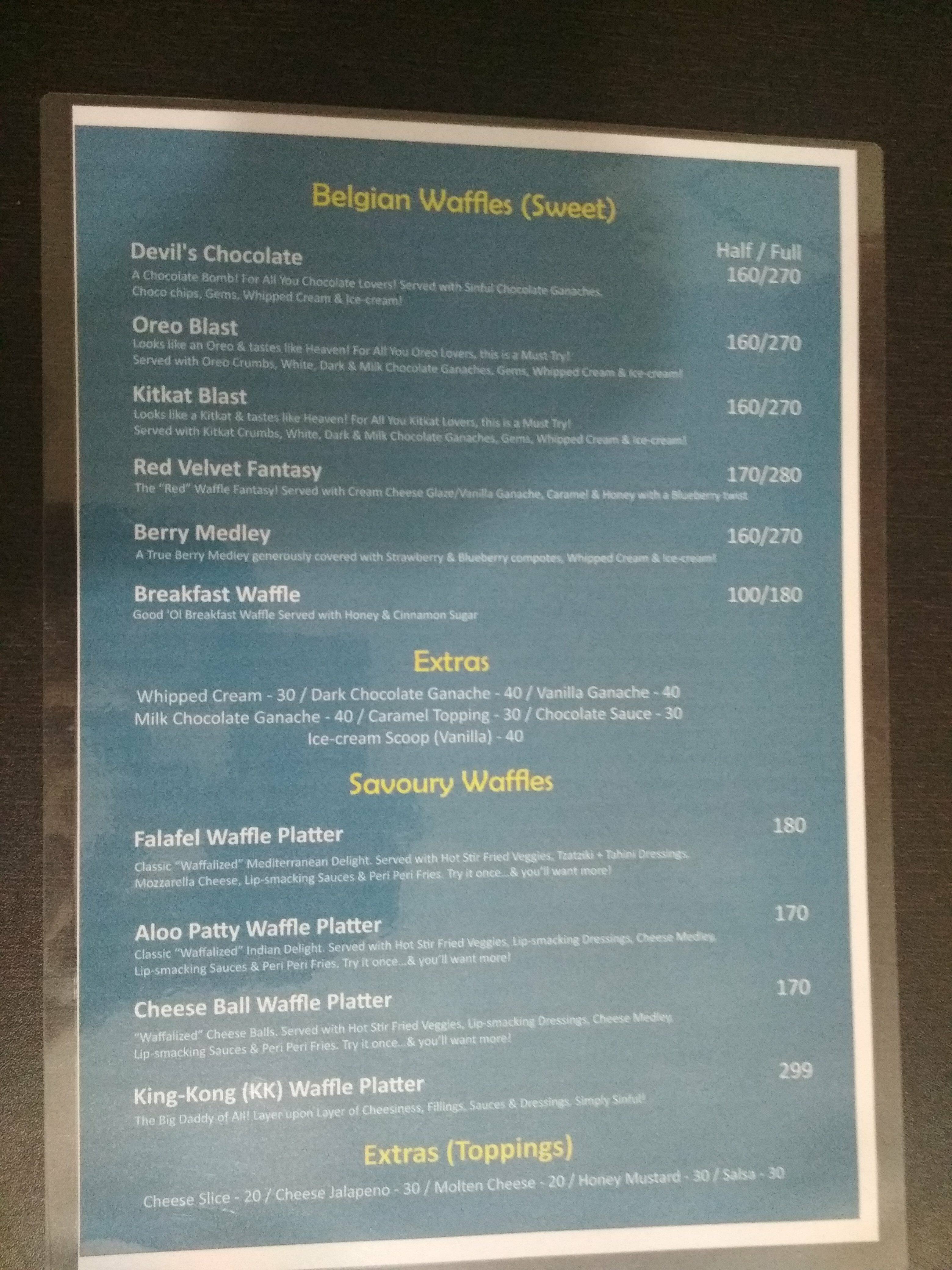 Tamanna's Crazy Waffles & Cafe Menu Zomato
