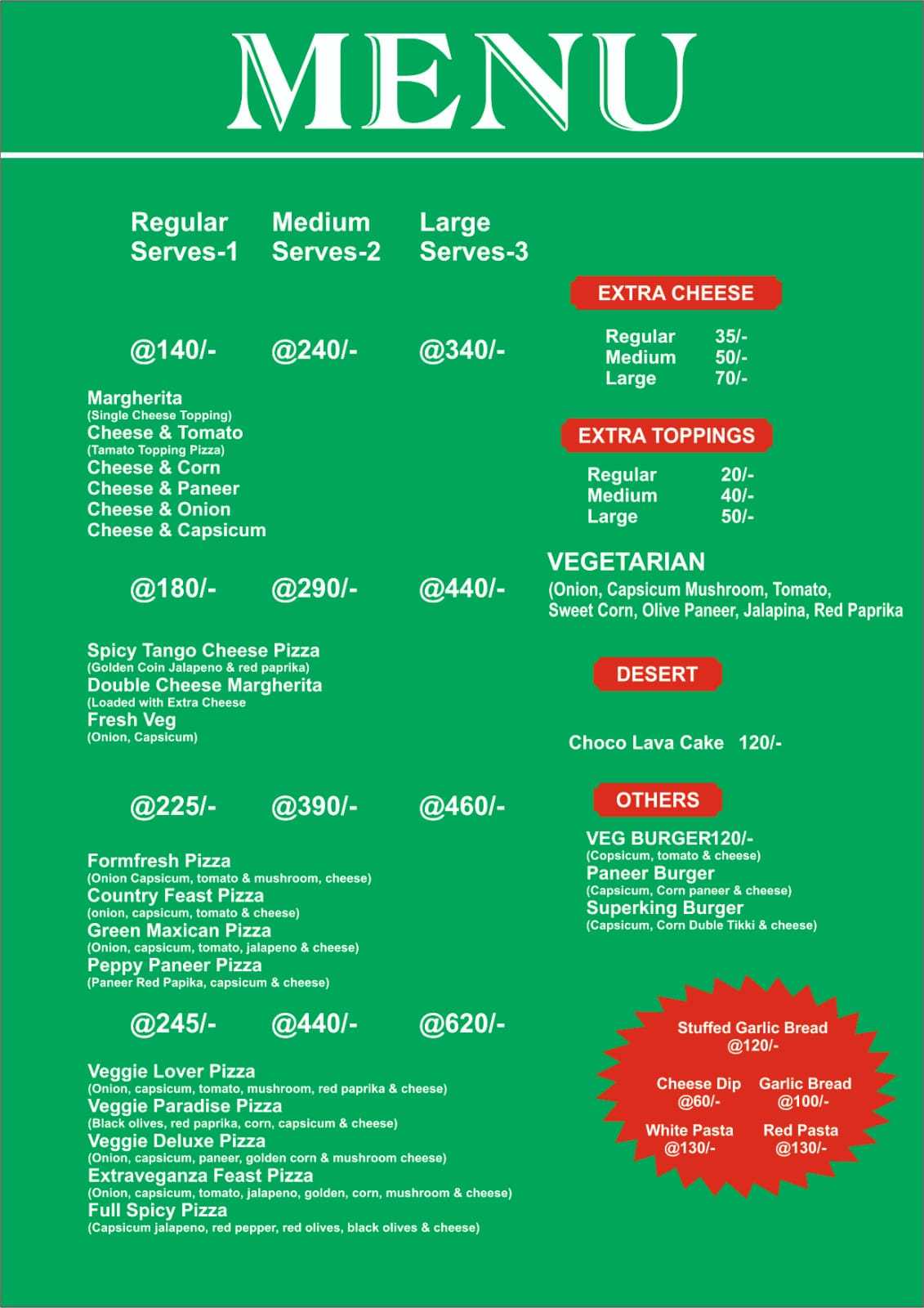 Menu of Cake Bakery Zone, Jaypee Greens, Greater Noida