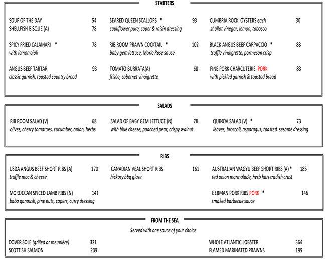 The Rib Room Bar Jumeirah Emirates Towers Menu Zomato