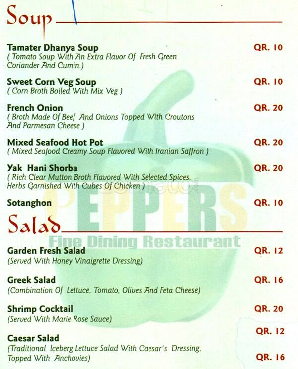 Peppers Grand Qatar Palace Hotel Menu Zomato Qatar