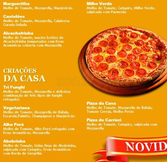 Casa da Pizza cardápio