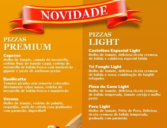 Casa da Pizza cardápio