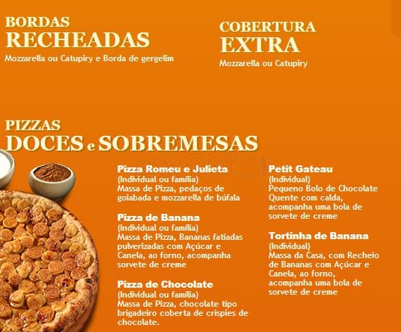 Casa da Pizza cardápio