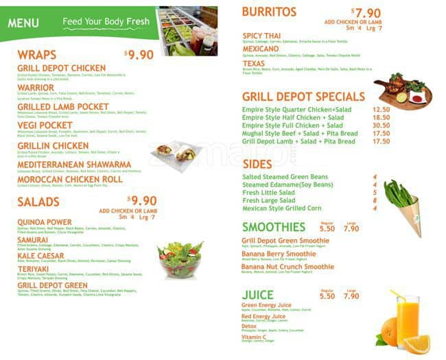 Grill Depot Menu Menu For Grill Depot Takapuna Auckland