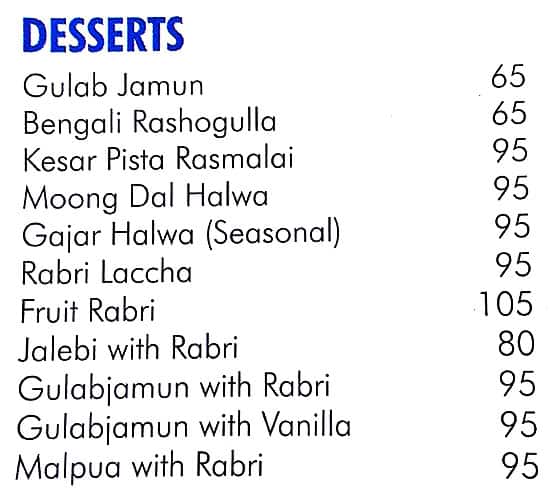 Adish Restaurant menu
