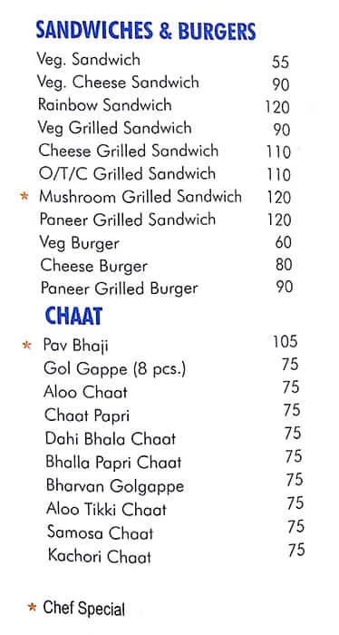 Adish Restaurant menu