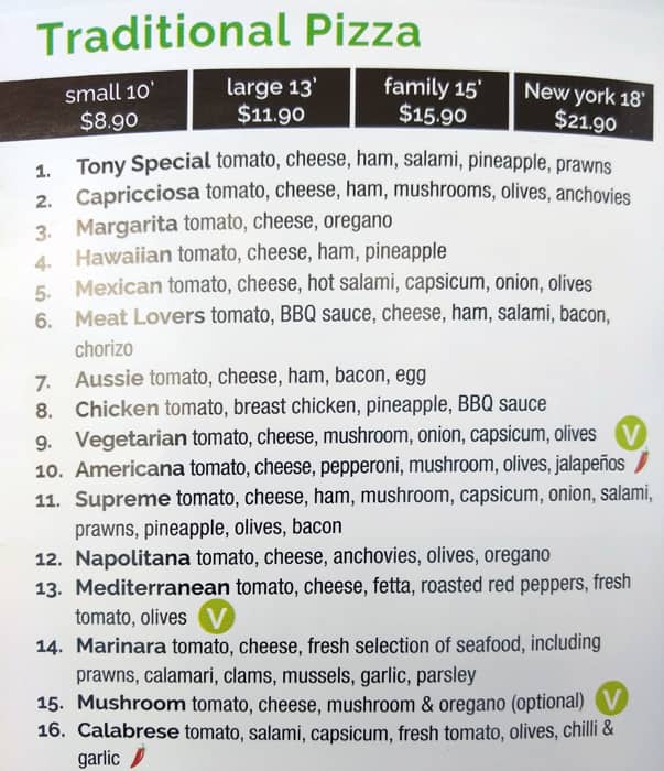 Menu at Sopranos Pizza Pasta & Grill pizzeria, Epping