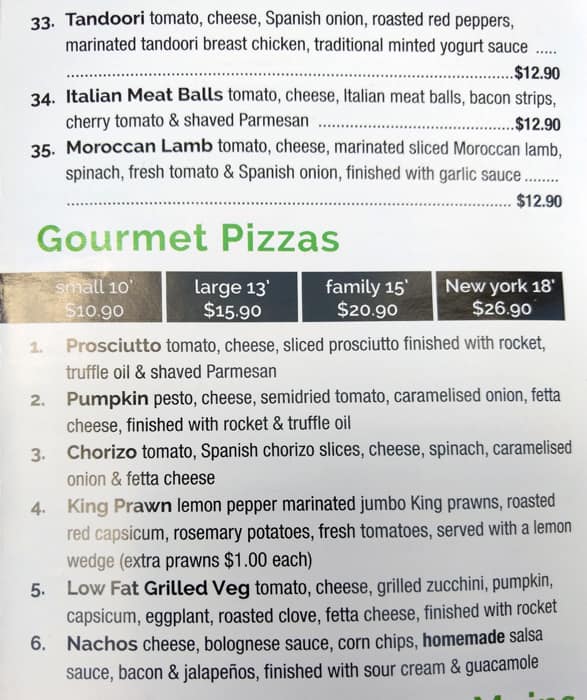 Menu at Sopranos Pizza Pasta & Grill pizzeria, Epping