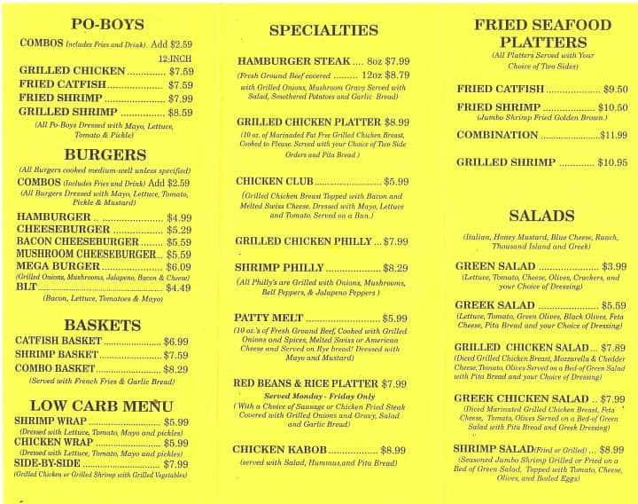 Menu at Goodwood Grill restaurant, Baton Rouge