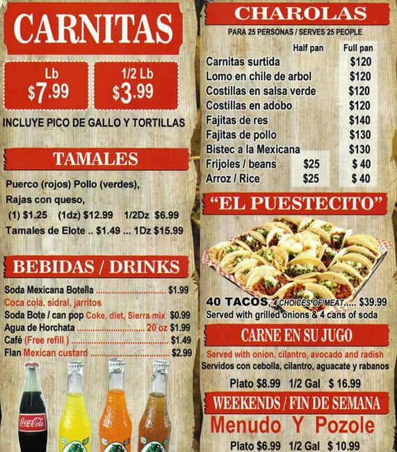 El Puesto menu