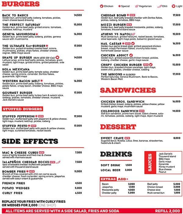Burger Bros Menu, Menu untuk Burger Bros, Jbeil, Jbeil District