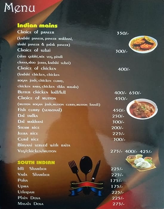 Menu at Saptagiri Restaurants Pvt.ltd., New Delhi