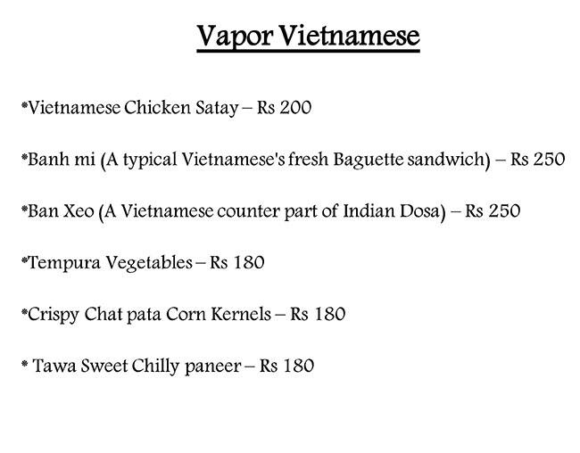 Umami Chennai menu