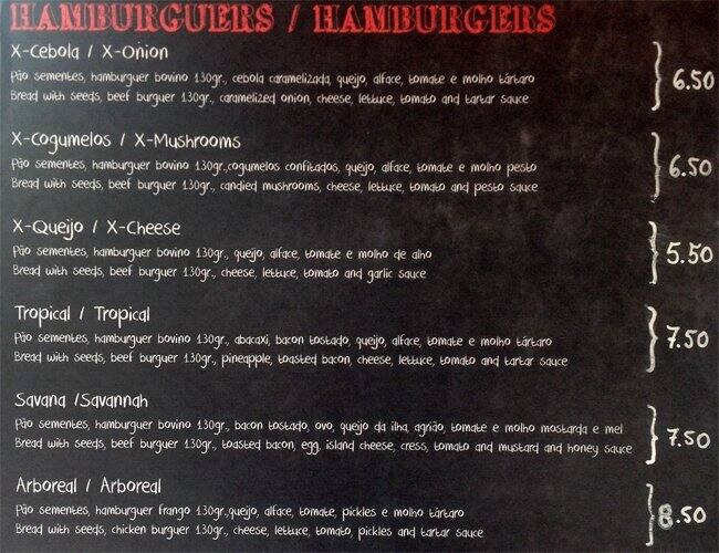 Tosta Zoo Menu, Menu de Tosta Zoo, São Domingos de Benfica, Lisboa