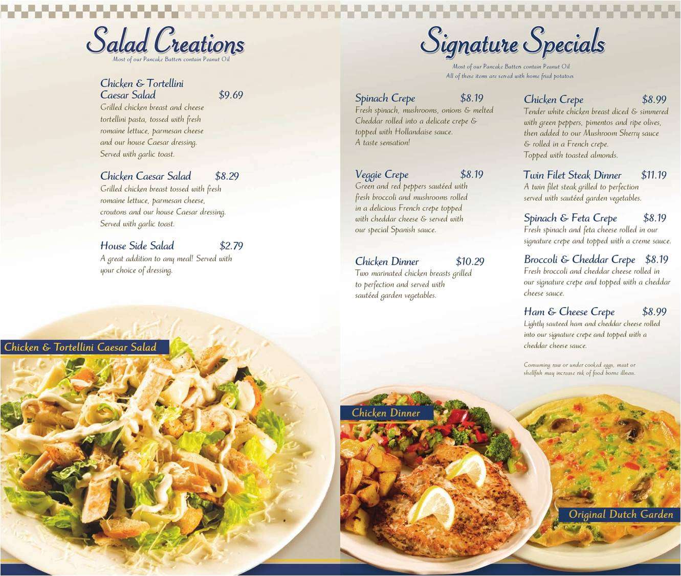 Menu at The Original Pancake House restaurant, Jensen Beach