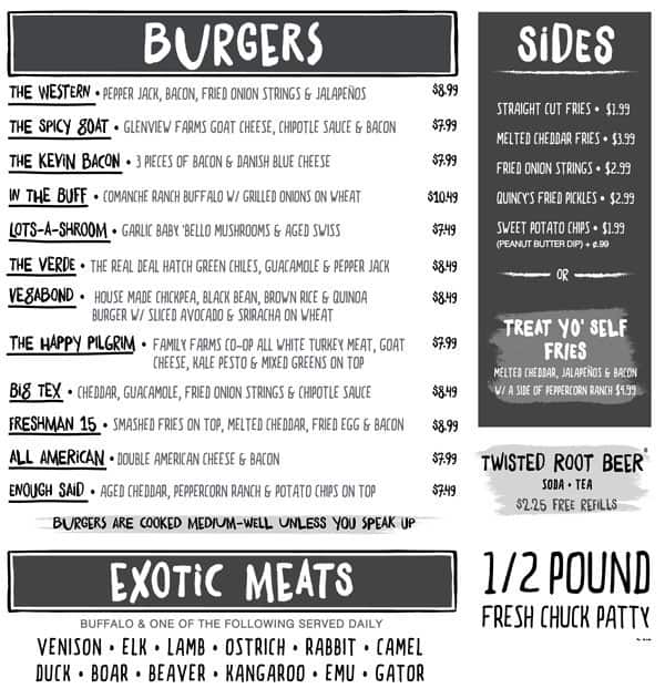 Twisted Root Burger Company Menu Urbanspoon/Zomato