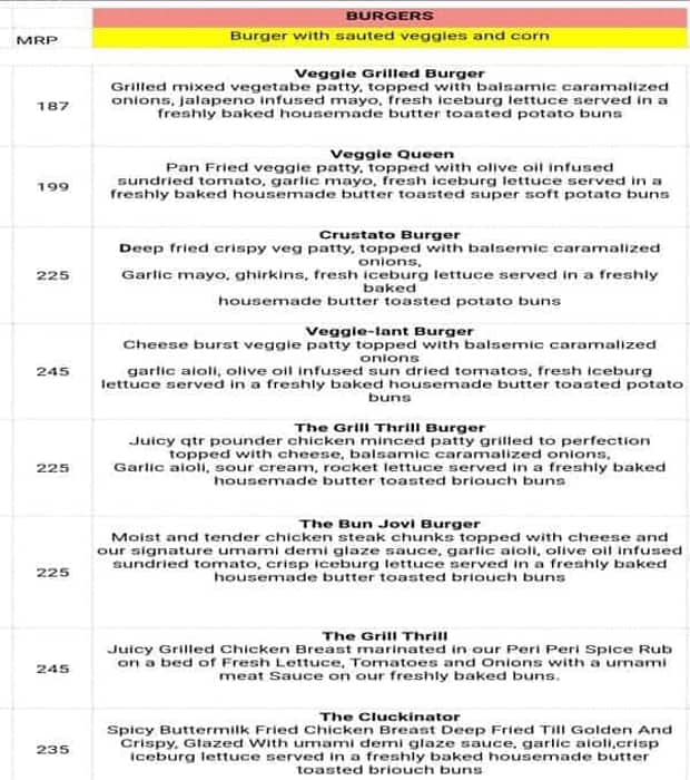 Sloppy Seigneur menu