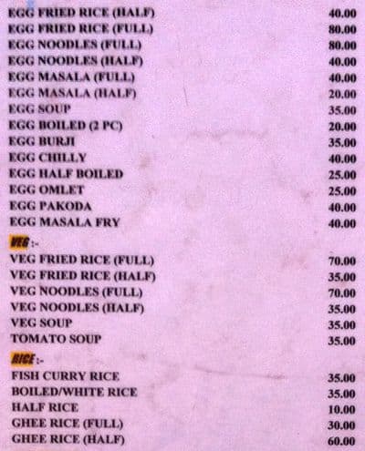 New Danish Creek Restaurant menu