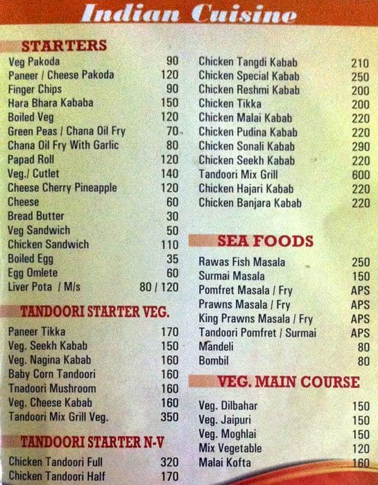 Menu At Hotel Monarch Kalyan   A13f25107674b781cda8f94737d3641d 