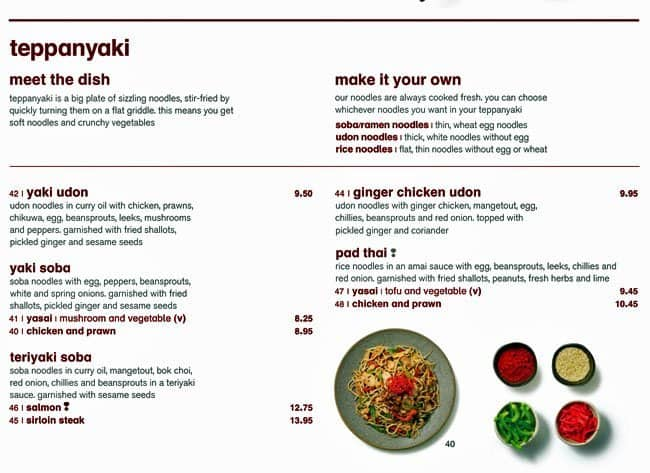 Menu At Wagamama Restaurant London 14a Irving St 1460