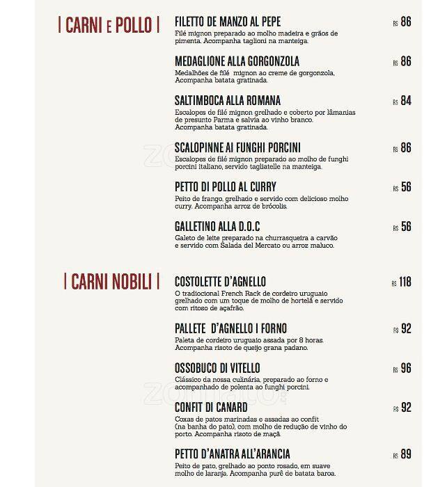 D.O.C Ristorante cardápio