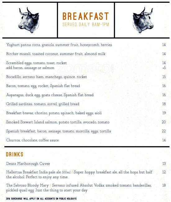 Sabroso Kitchen Menu, Menu for Sabroso Kitchen, Queenstown Central