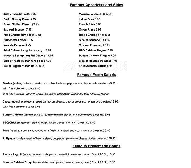 Italian Express Pizzeria a Boston Foto del Menu con Prezzi