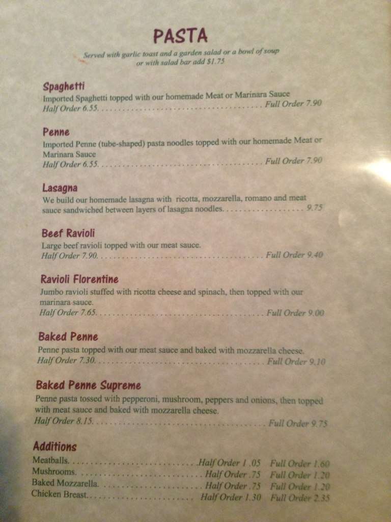 Menu at Buccilli's Pizza pizzeria, Houghton Lake