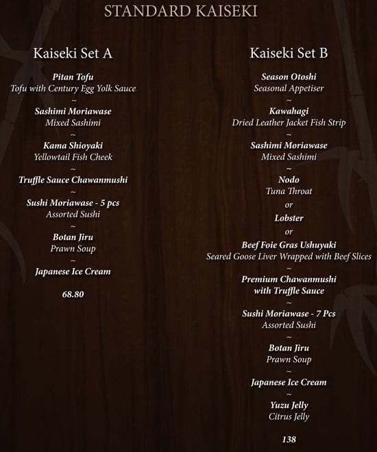 Hakumai Sushi Omakase Menu Menu For Hakumai Sushi Omakase Downtown Core Singapore