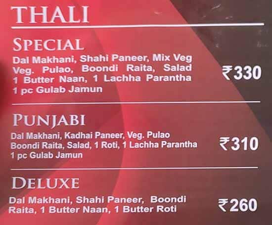 Punjabi Rasoi menu