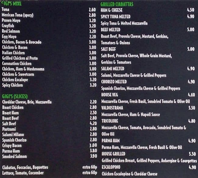 Gigi's Menu, Menu for Gigi's, Holborn, London - Zomato UK