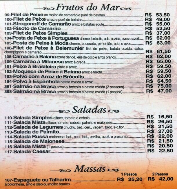 Na Brasa Columbia cardápio